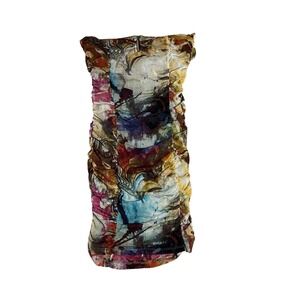 Y2K NWT Apple Bottoms Ruched Body Con Mini Dress Colorful Cut Out Back Halter